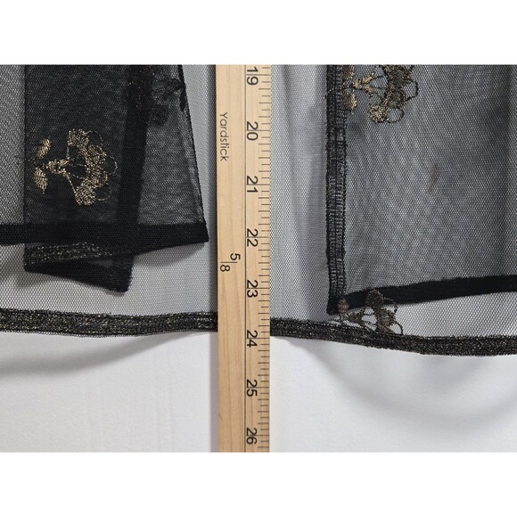 VTG Nicole Bakti Cardigan Womens M Black Lace Sheer Flower USA Whimisigoth Fairy - Picture 7 of 8